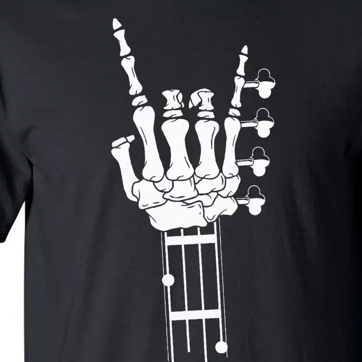 Rock & Roll Skeleton Bass Guitar Music Lover Gift Tall T-Shirt