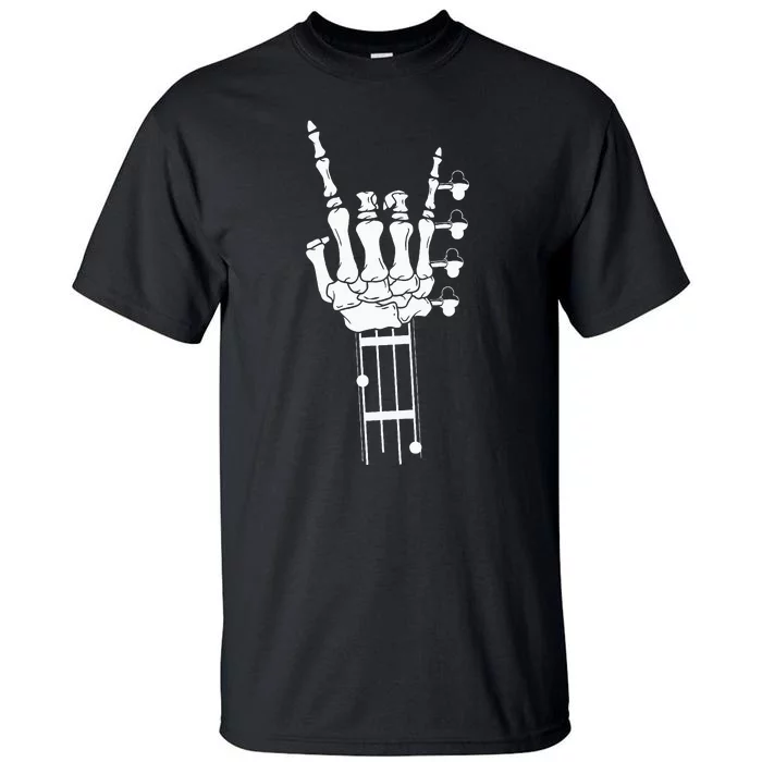 Rock & Roll Skeleton Bass Guitar Music Lover Gift Tall T-Shirt