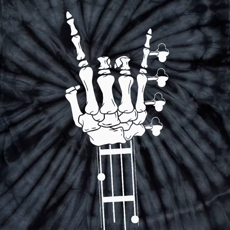 Rock & Roll Skeleton Bass Guitar Music Lover Gift Tie-Dye T-Shirt