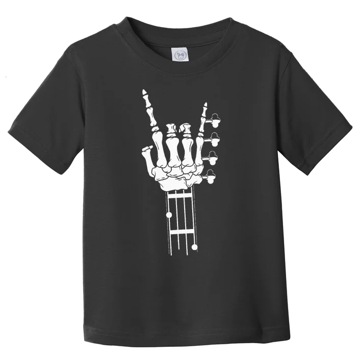 Rock & Roll Skeleton Bass Guitar Music Lover Gift Toddler T-Shirt