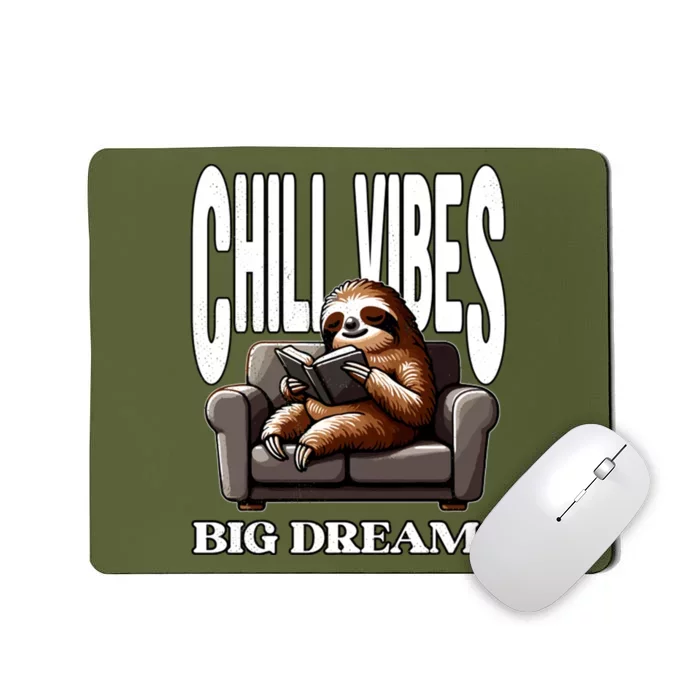 Relaxed Reader Sloth Mousepad