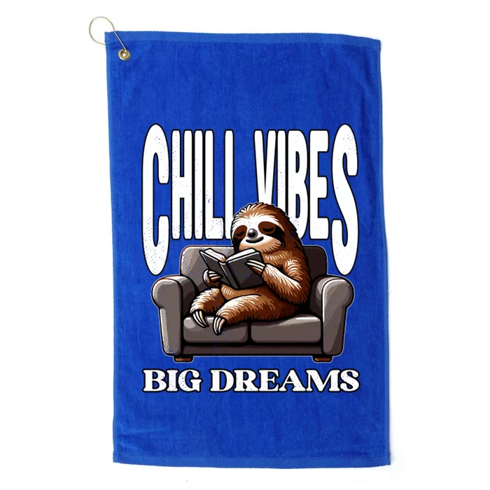 Relaxed Reader Sloth Platinum Collection Golf Towel