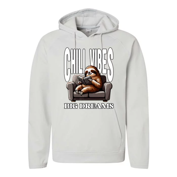 Relaxed Reader Sloth Performance Fleece Hoodie