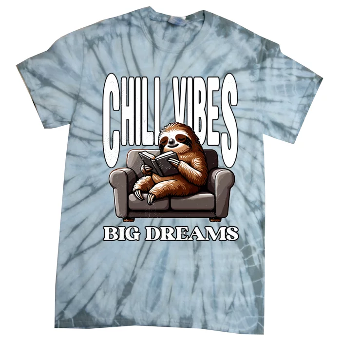 Relaxed Reader Sloth Tie-Dye T-Shirt