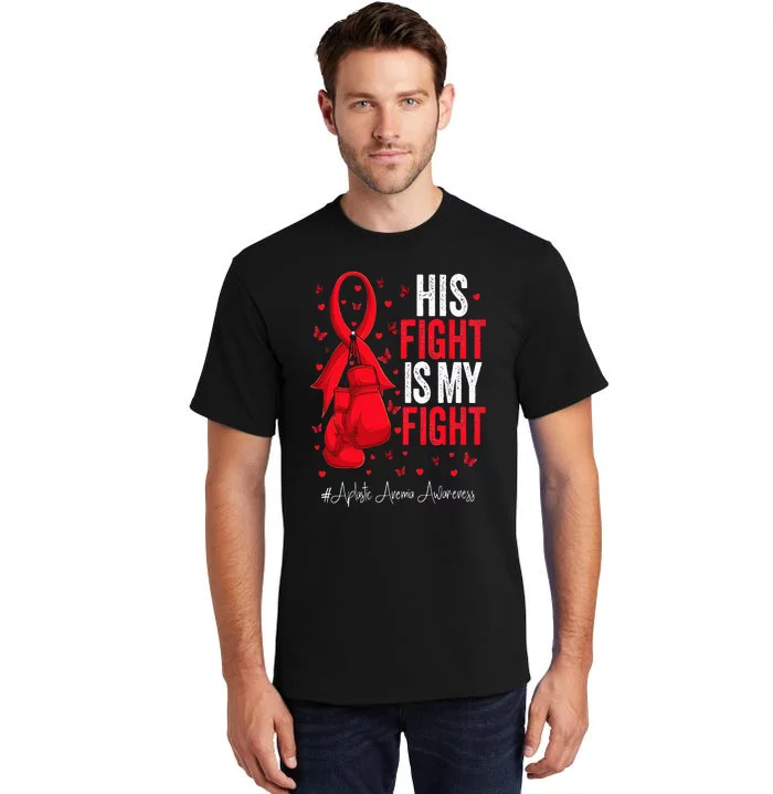 Red Ribbon Survivor Fighter Aplastic Anemia Awareness Tall T-Shirt