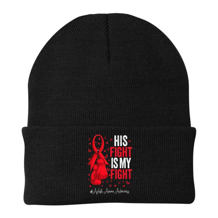 Red Ribbon Survivor Fighter Aplastic Anemia Awareness Knit Cap Winter Beanie