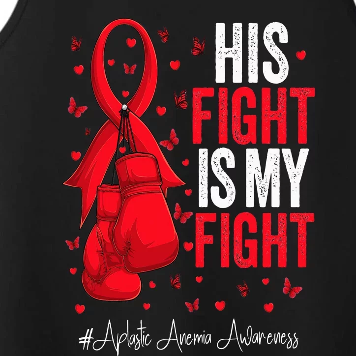 Red Ribbon Survivor Fighter Aplastic Anemia Awareness Performance Tank