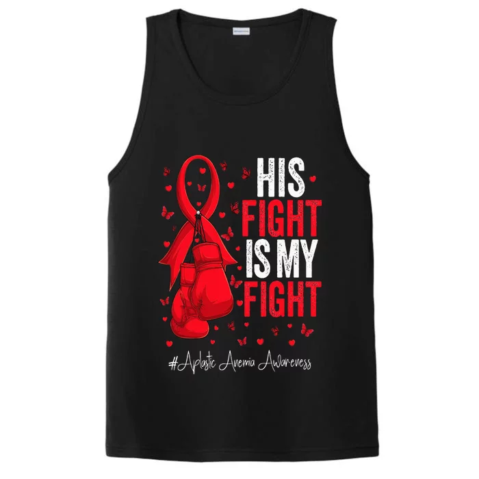 Red Ribbon Survivor Fighter Aplastic Anemia Awareness Performance Tank