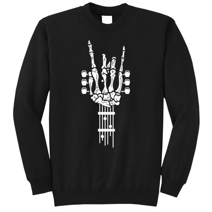 Rock & Roll Skeleton Guitar Music Lover Gift Tall Sweatshirt