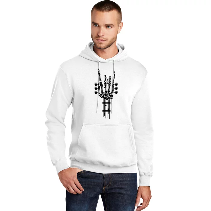 Rock & Roll Skeleton Design Guitar Music Lover Gift Hoodie