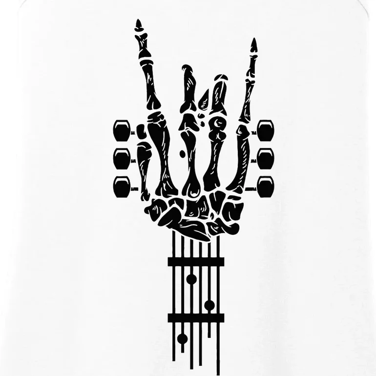 Rock & Roll Skeleton Design Guitar Music Lover Gift Ladies Essential Tank