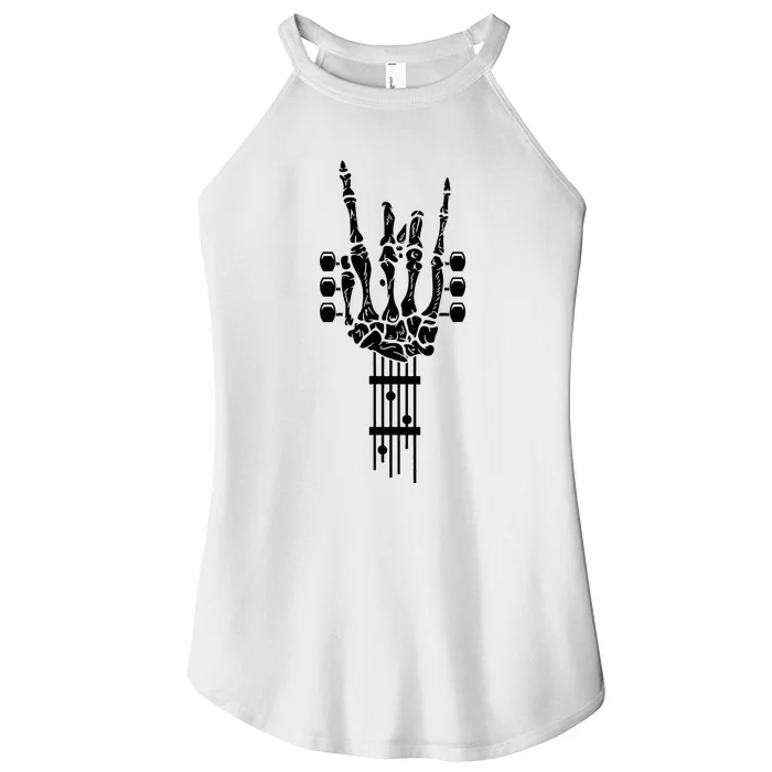 Rock & Roll Skeleton Design Guitar Music Lover Gift Women’s Perfect Tri Rocker Tank