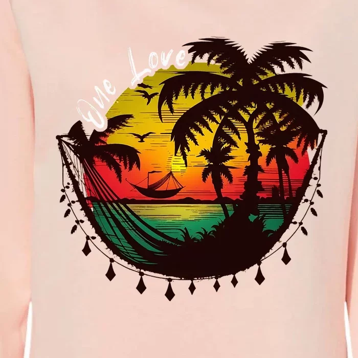 Rasta Reggae Sunset One Love Rastafari Jamaican Womens California Wash Sweatshirt