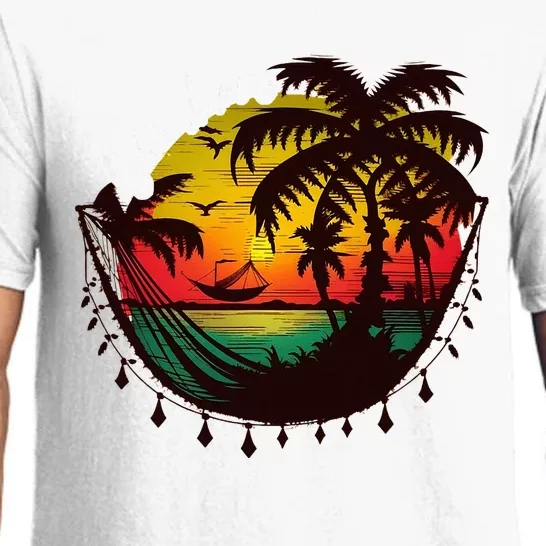 Rasta Reggae Sunset One Love Rastafari Jamaican Pajama Set