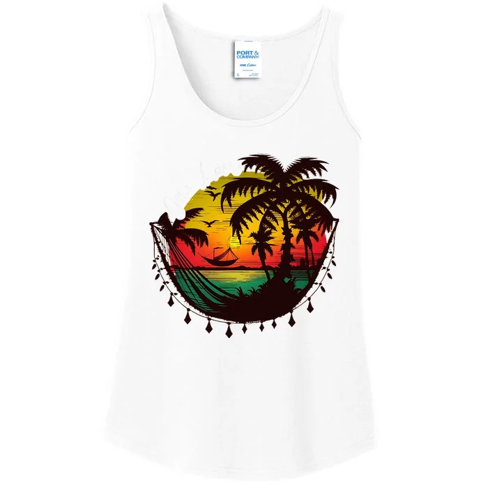 Rasta Reggae Sunset One Love Rastafari Jamaican Ladies Essential Tank