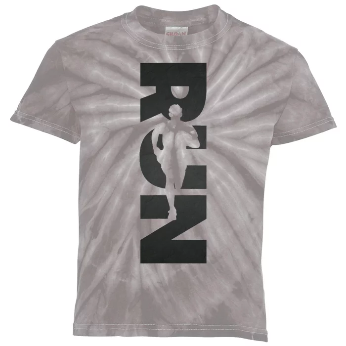 Run Runner Simple And Motivational Design Kids Tie-Dye T-Shirt