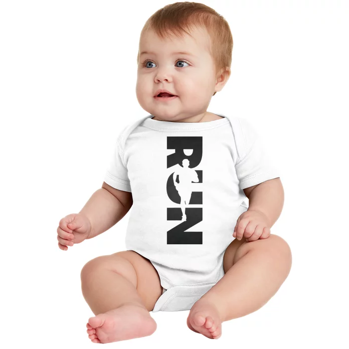 Run Runner Simple And Motivational Design Baby Bodysuit