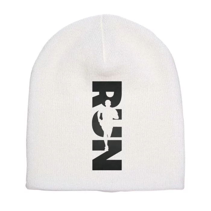 Run Runner Simple And Motivational Design Short Acrylic Beanie