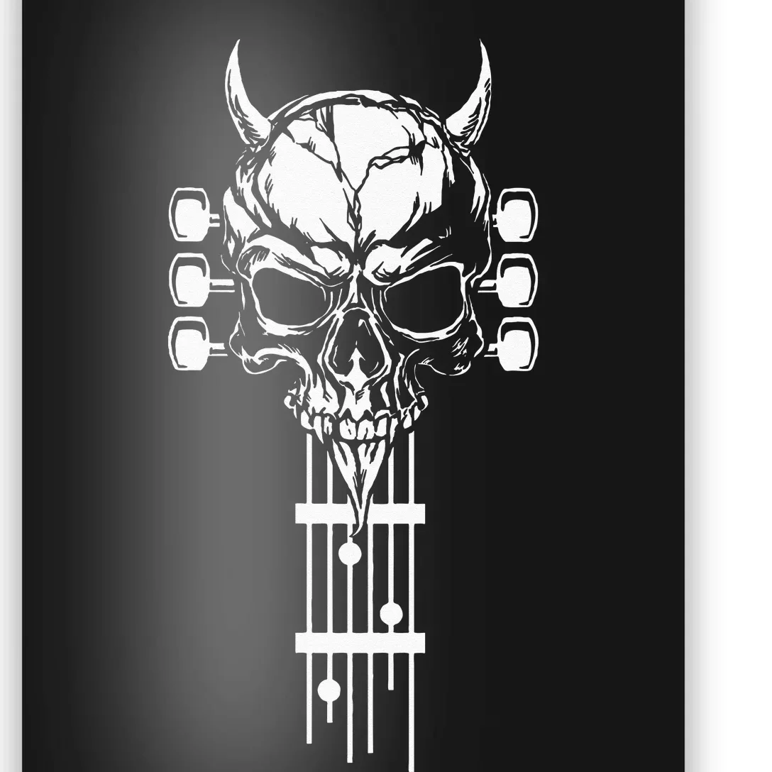 Rock & Roll Skull Skeleton Guitar Music Lover Poster