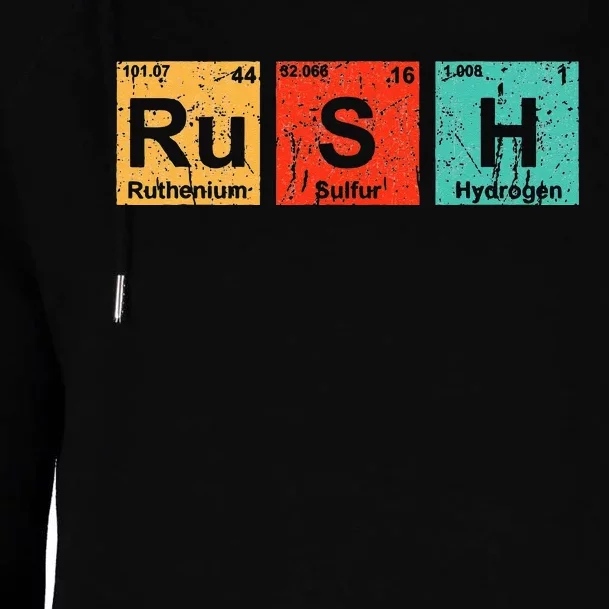 Rush (Ru S H) Periodic Table Elements Funny Womens Funnel Neck Pullover Hood