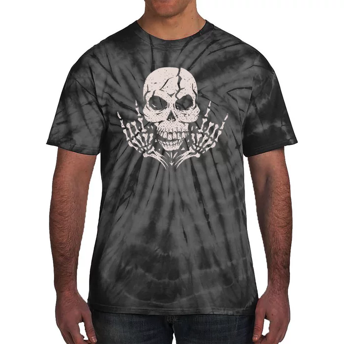 Rock & Roll Skull Skeleton Guitar Player For Music Lover Tie-Dye T-Shirt