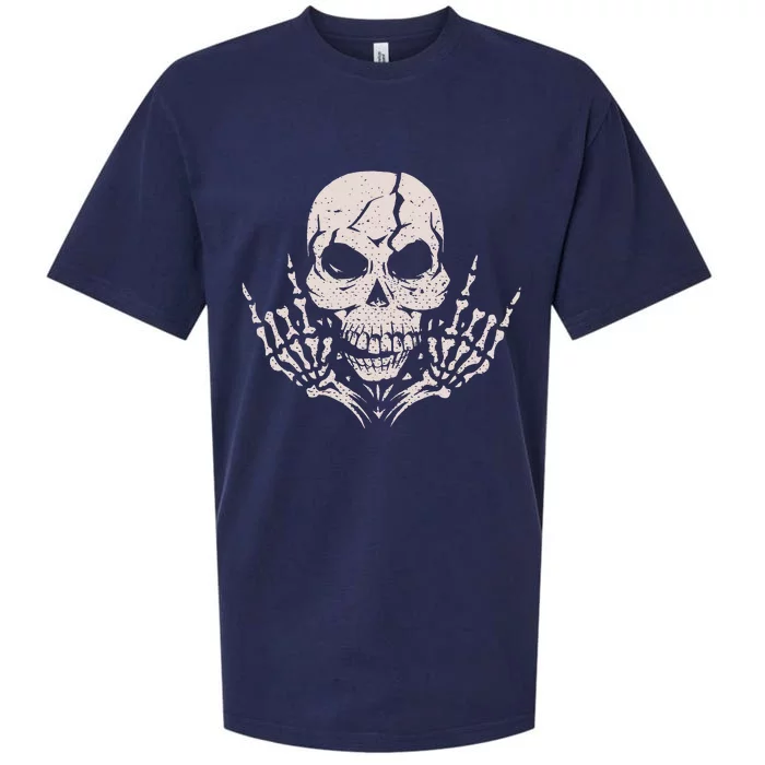 Rock & Roll Skull Skeleton Guitar Player For Music Lover Sueded Cloud Jersey T-Shirt