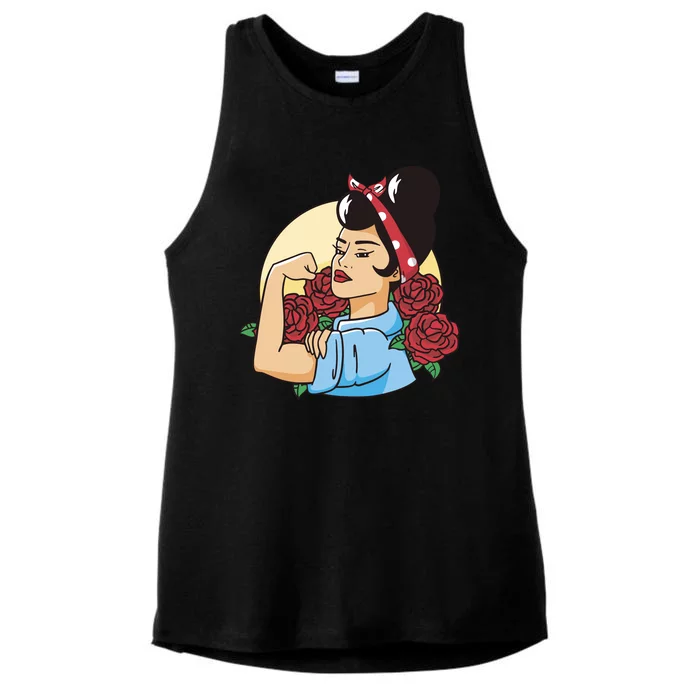 Rockabilly Rosie Strong Ladies Tri-Blend Wicking Tank