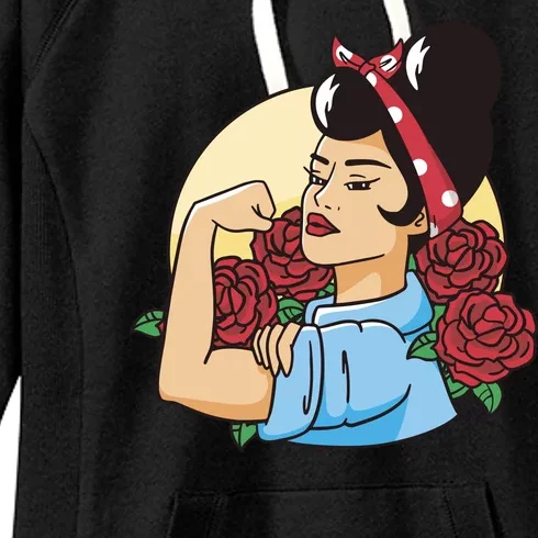 Rockabilly Rosie Strong Women's Fleece Hoodie