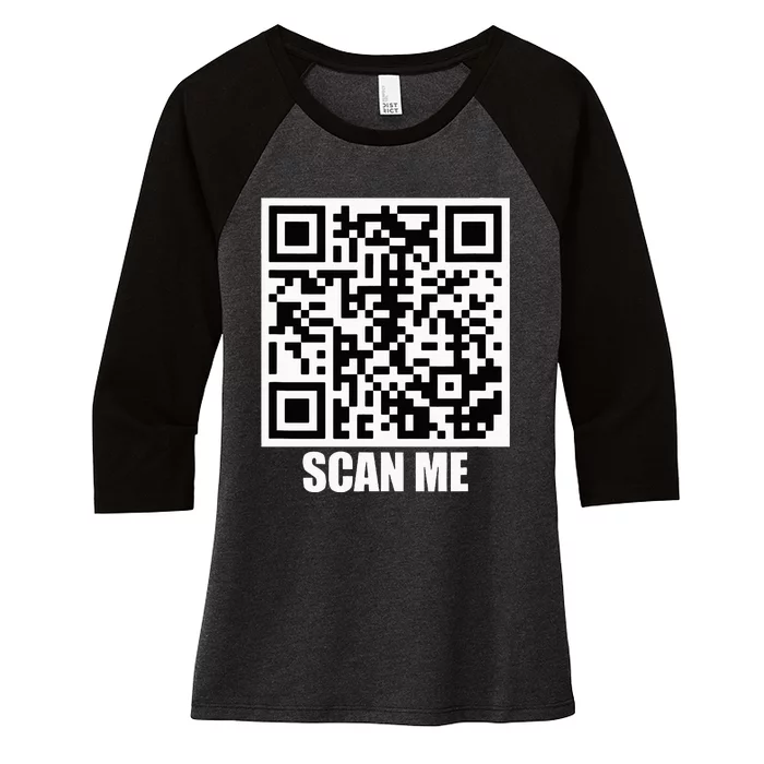 Rick Roll Scan Me Women's Tri-Blend 3/4-Sleeve Raglan Shirt