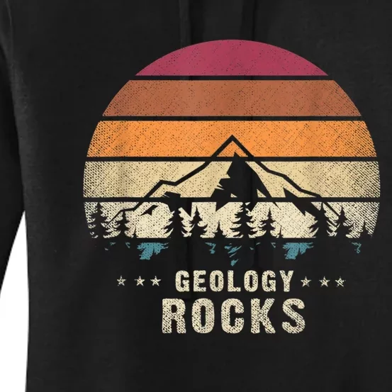 Retro Rock Science Paleontology Lover Geology Women's Pullover Hoodie