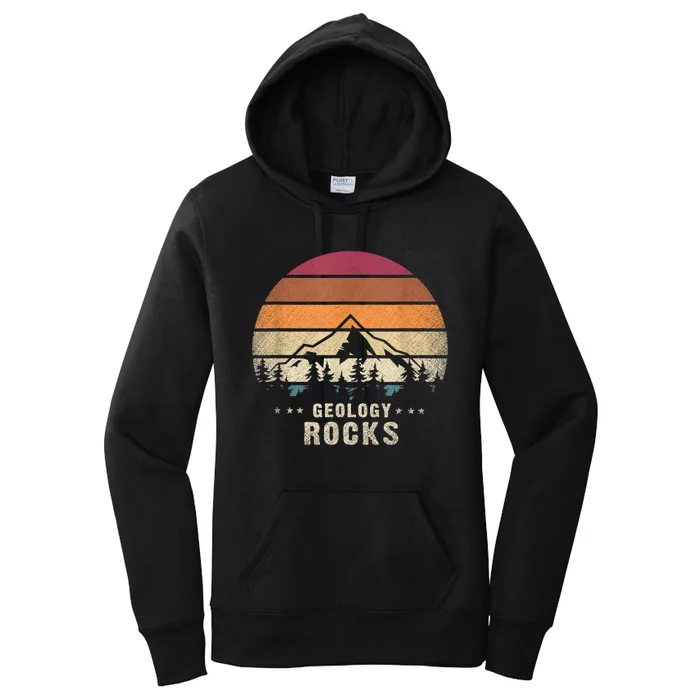 Retro Rock Science Paleontology Lover Geology Women's Pullover Hoodie