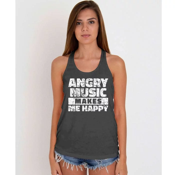 Rockn Roll Saying Heavy Hard Rock Music Fan Women's Knotted Racerback Tank