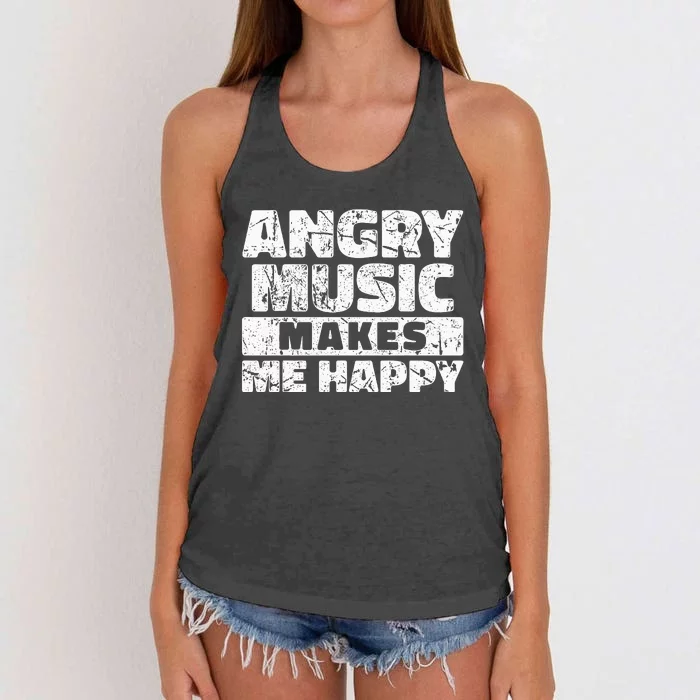 Rockn Roll Saying Heavy Hard Rock Music Fan Women's Knotted Racerback Tank