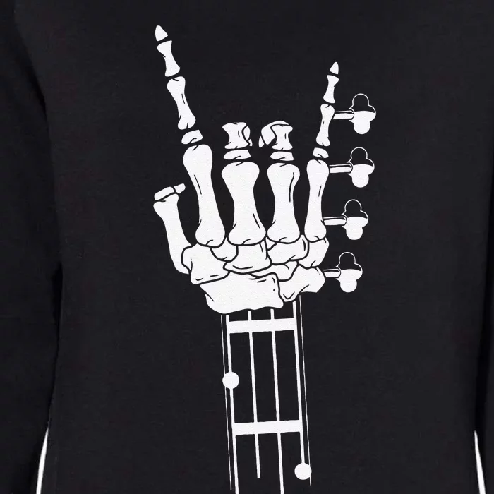 Rock & Roll Skeleton Bass Guitar Music Lover Womens California Wash Sweatshirt