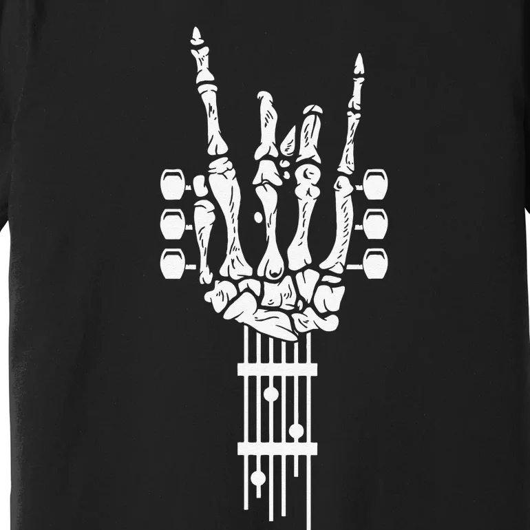 Rock & Roll Skeleton Bass Guitar Music Lover Premium T-Shirt