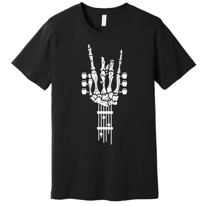 Rock & Roll Skeleton Bass Guitar Music Lover Premium T-Shirt