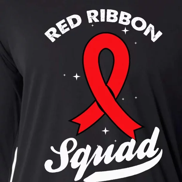 Red Ribbon Support Squad Week Awareness Red Ribbon Week Cooling Performance Long Sleeve Crew