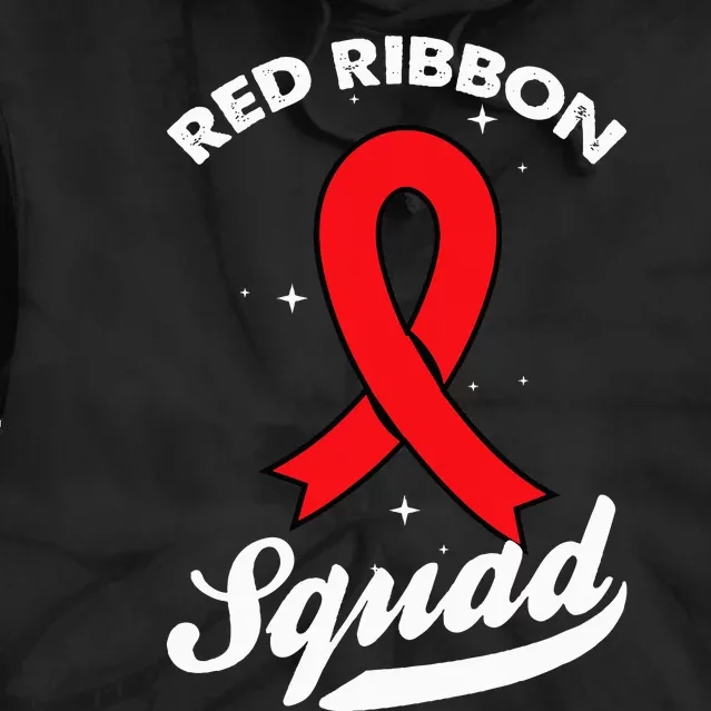 Red Ribbon Support Squad Week Awareness Red Ribbon Week Tie Dye Hoodie