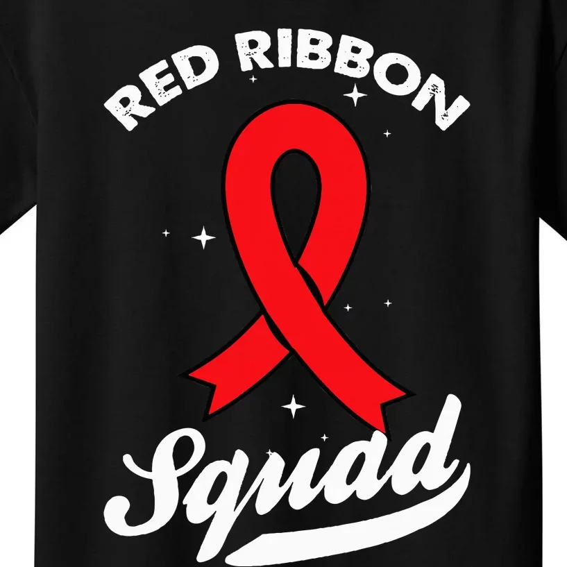 Red Ribbon Support Squad Week Awareness Red Ribbon Week Kids T-Shirt