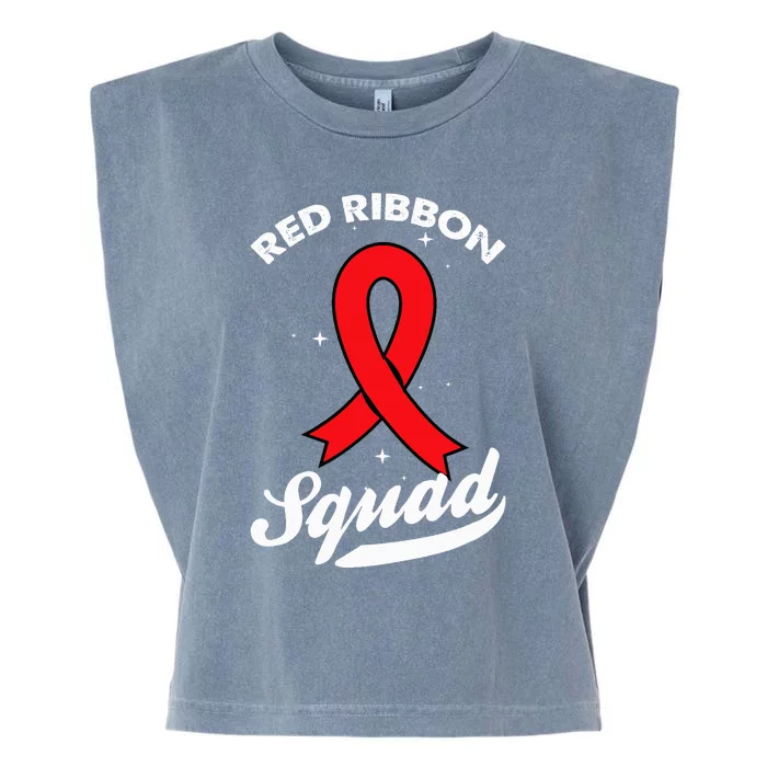 Red Ribbon Support Squad Week Awareness Red Ribbon Week Garment-Dyed Women's Muscle Tee