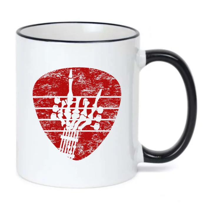 Rock & Roll Skeleton Guitar Music Lover Red Black Color Changing Mug