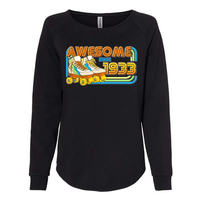 Retro Roller Skates Awesome Since 1933 90th Birthday Womens California Wash Sweatshirt