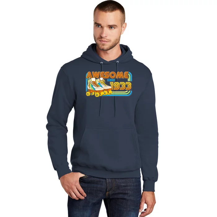 Retro Roller Skates Awesome Since 1933 90th Birthday Hoodie