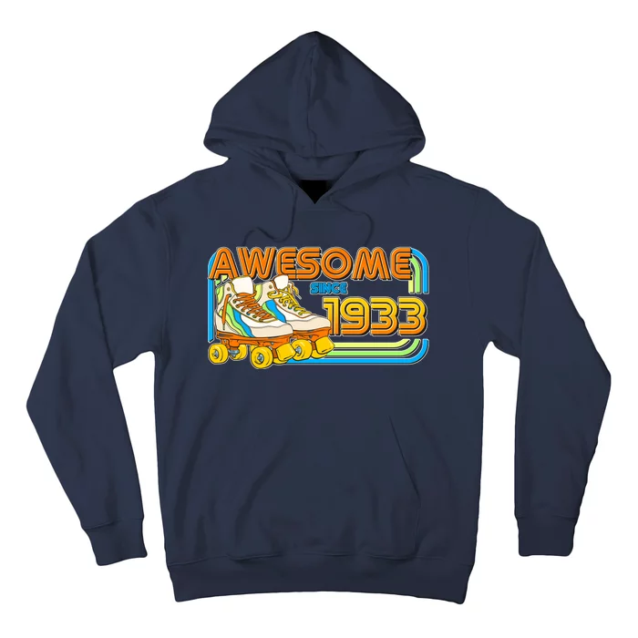 Retro Roller Skates Awesome Since 1933 90th Birthday Hoodie