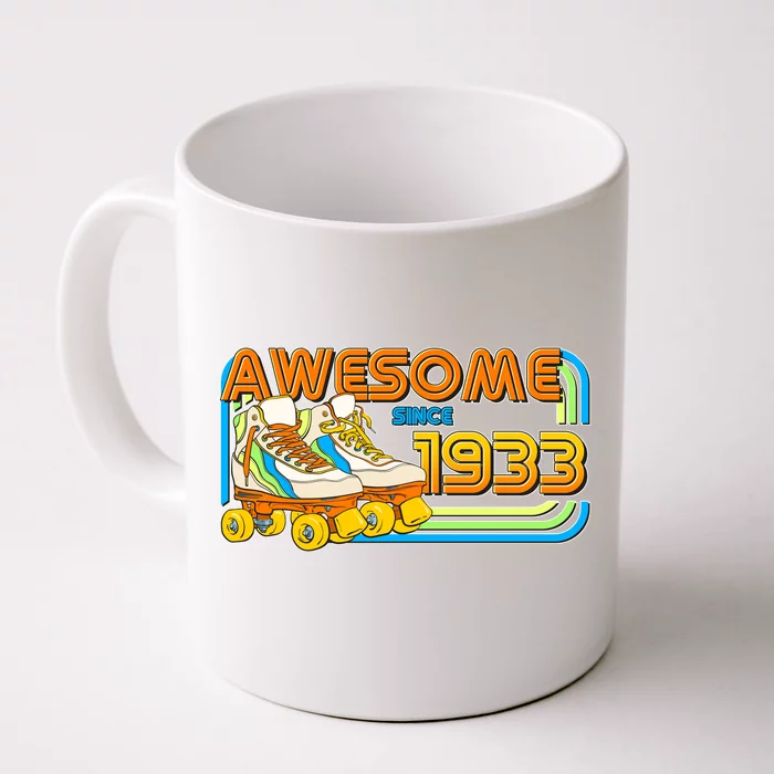 Retro Roller Skates Awesome Since 1933 90th Birthday Front & Back Coffee Mug