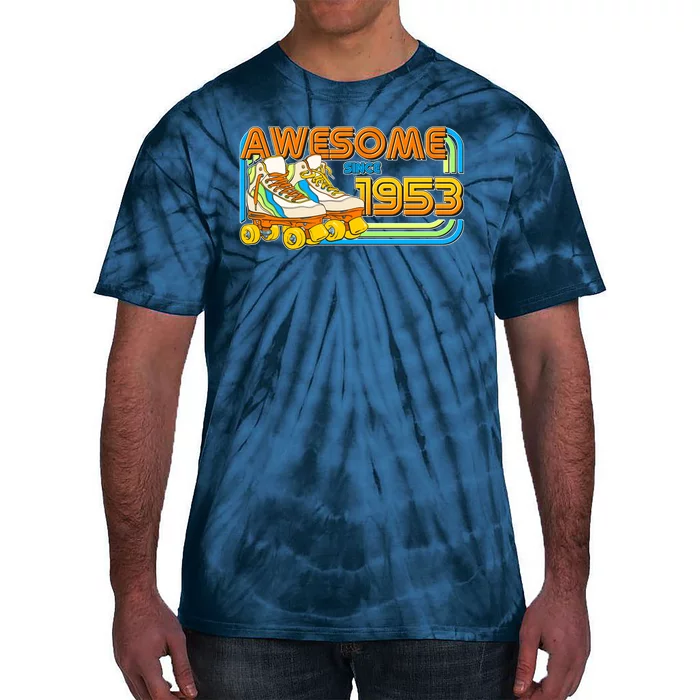 Retro Roller Skates Awesome Since 1953 70th Birthday Tie-Dye T-Shirt