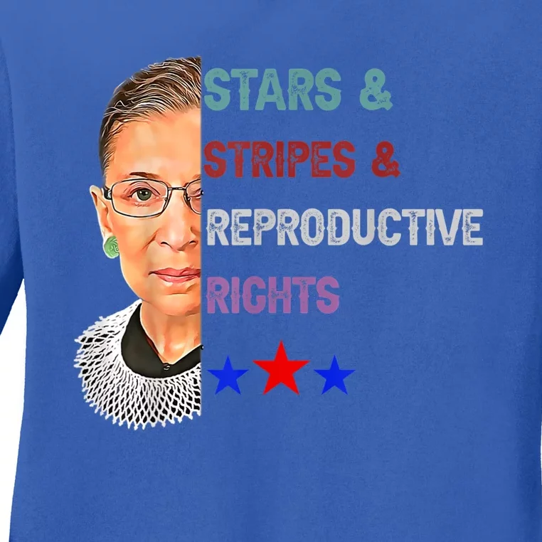 RBG Ruth Stars Stripes Reproductive Rights 4th Of July Womenn Ladies Long Sleeve Shirt