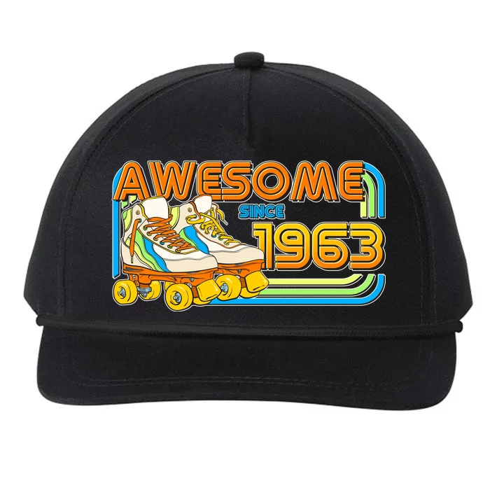 Retro Roller Skates Awesome Since 1963 60th Birthday Snapback Five-Panel Rope Hat