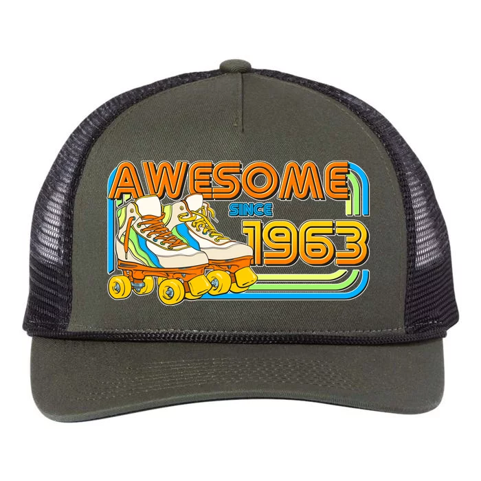 Retro Roller Skates Awesome Since 1963 60th Birthday Retro Rope Trucker Hat Cap