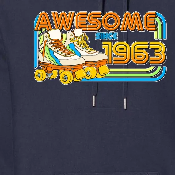 Retro Roller Skates Awesome Since 1963 60th Birthday Premium Hoodie